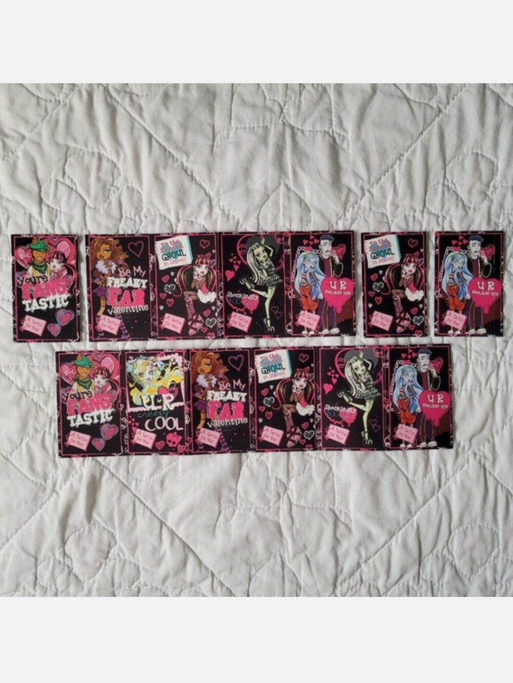 3/$15 🌸 13x Monster High Happy Valentine's Day Cut Out Cards